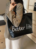 BETTER LIFE PU Leather Tote Bag - Trendsi - Flyclothing LLC