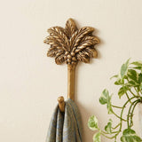 4" Antiqued Gold Cast Iron Palm Tree Wall Hook - HomeRoots - Flyclothing LLC