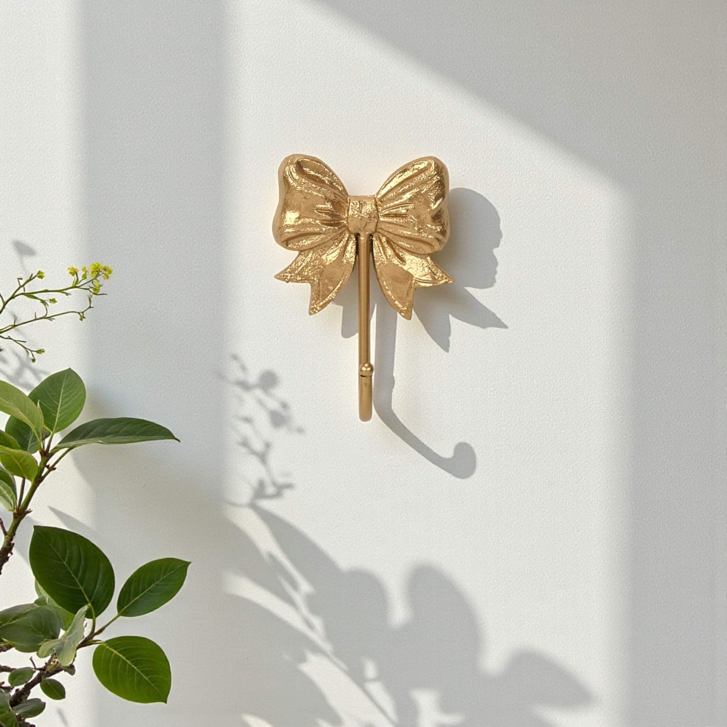 4" Gold Cast Iron Bow Wall Hook - HomeRoots - Flyclothing LLC