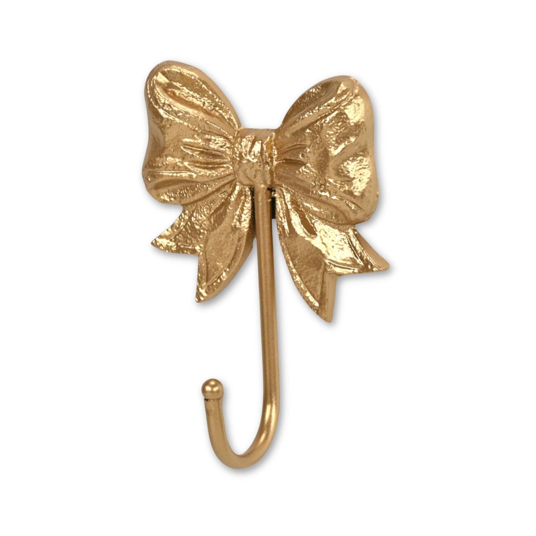 4" Gold Cast Iron Bow Wall Hook - HomeRoots - Flyclothing LLC