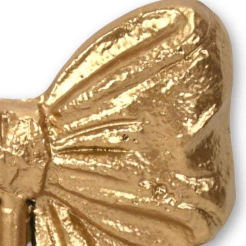4" Gold Cast Iron Bow Wall Hook - HomeRoots - Flyclothing LLC