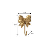 4" Gold Cast Iron Bow Wall Hook - HomeRoots - Flyclothing LLC