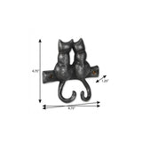 Two Hook 5" Black Cast Iron Cats Wall Hook - HomeRoots - Flyclothing LLC