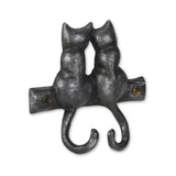 Two Hook 5" Black Cast Iron Cats Wall Hook - HomeRoots - Flyclothing LLC