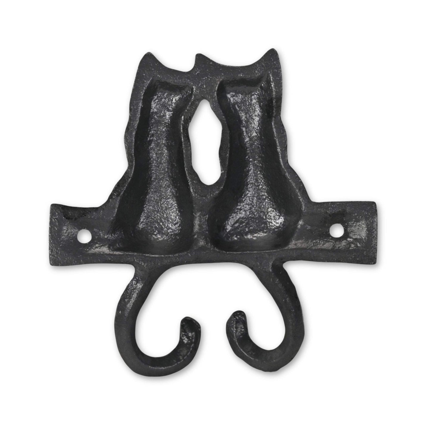 Two Hook 5" Black Cast Iron Cats Wall Hook - HomeRoots - Flyclothing LLC
