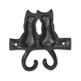 Two Hook 5" Black Cast Iron Cats Wall Hook - HomeRoots - Flyclothing LLC