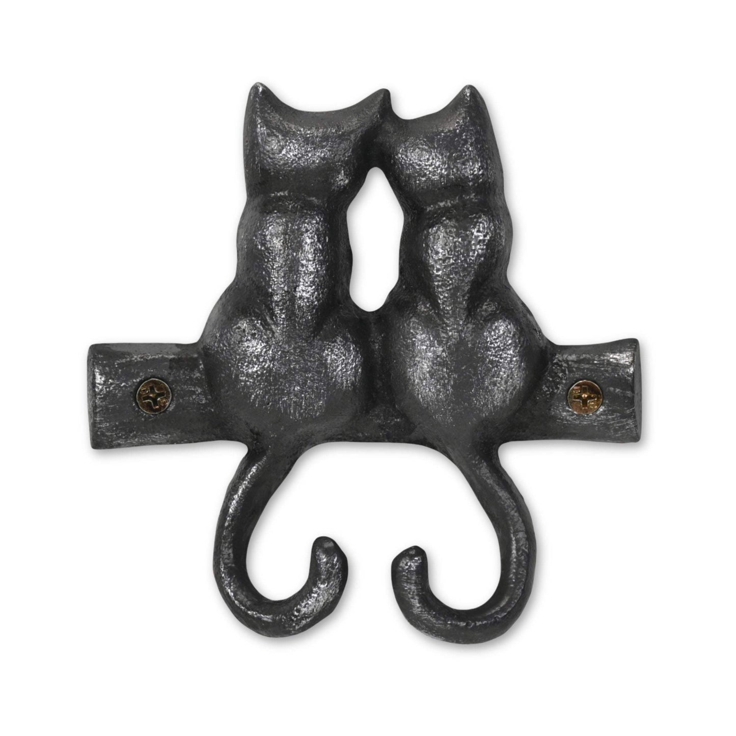 Two Hook 5" Black Cast Iron Cats Wall Hook - HomeRoots - Flyclothing LLC