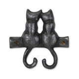 Two Hook 5" Black Cast Iron Cats Wall Hook - HomeRoots - Flyclothing LLC