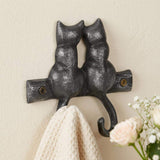 Two Hook 5" Black Cast Iron Cats Wall Hook - HomeRoots - Flyclothing LLC