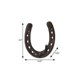 4" Antiqued Bronze Cast Iron Horseshoe Wall Hook - HomeRoots - Flyclothing LLC