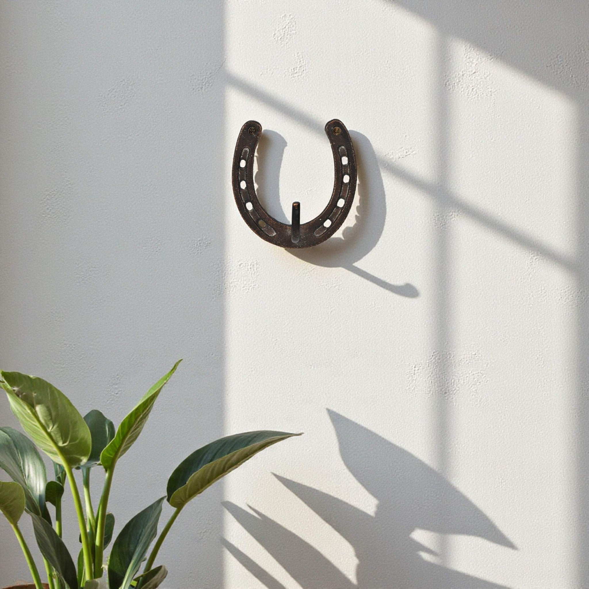4" Antiqued Bronze Cast Iron Horseshoe Wall Hook - HomeRoots - Flyclothing LLC