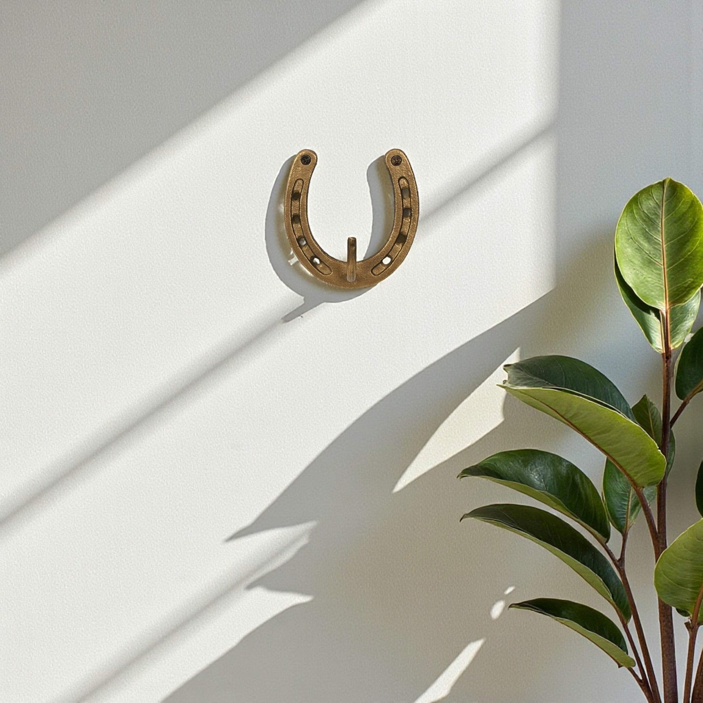 4" Antiqued Gold Cast Iron Horseshoe Wall Hook - HomeRoots - Flyclothing LLC