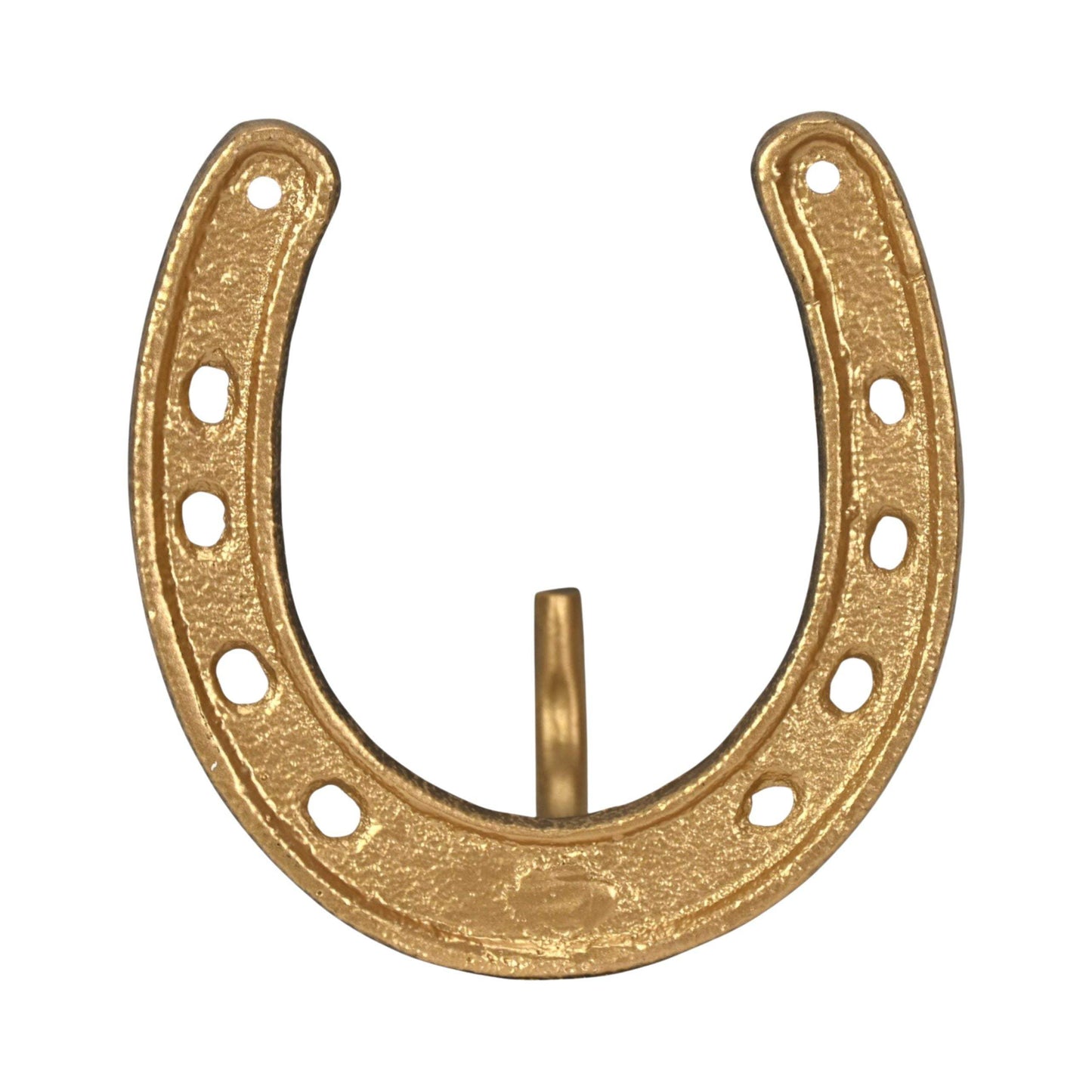 4" Antiqued Gold Cast Iron Horseshoe Wall Hook - HomeRoots - Flyclothing LLC