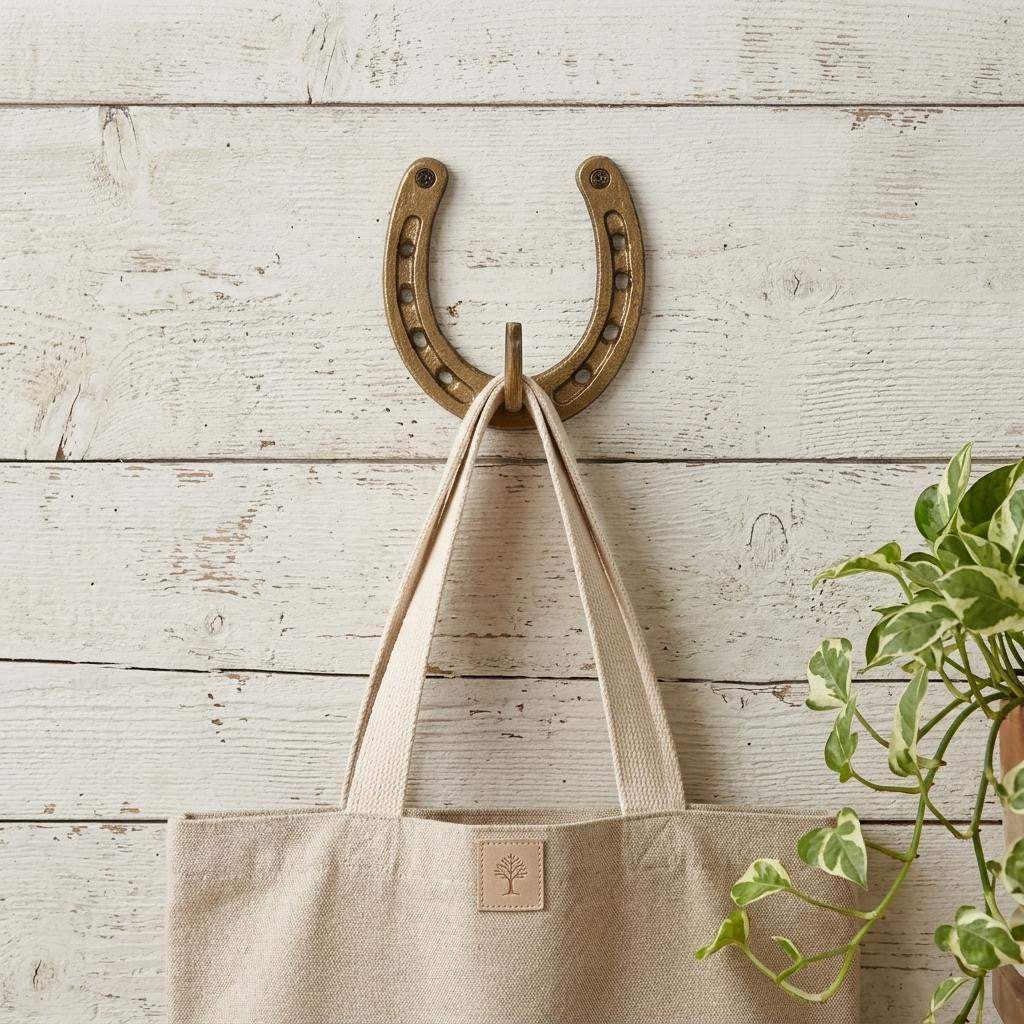 4" Antiqued Gold Cast Iron Horseshoe Wall Hook - HomeRoots - Flyclothing LLC
