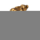 Two Hook 2" Antiqued Gold Cast Iron Pig Wall Hooks - HomeRoots - Flyclothing LLC