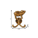 Two Hook 2" Antiqued Gold Cast Iron Pig Wall Hooks - HomeRoots - Flyclothing LLC