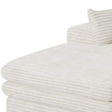 67" White Corduroy Left Hand Facing Chaise Lounge Chair - HomeRoots - Flyclothing LLC