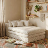 67" White Corduroy Right Hand Facing Chaise Lounge Chair - HomeRoots - Flyclothing LLC