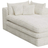 67" White Corduroy Right Hand Facing Chaise Lounge Chair - HomeRoots - Flyclothing LLC