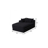 67" Black Corduroy Left Hand Facing Chaise Lounge Chair - HomeRoots - Flyclothing LLC