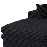 67" Black Corduroy Left Hand Facing Chaise Lounge Chair - HomeRoots - Flyclothing LLC