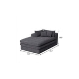 67" Gray Corduroy Left Hand Facing Chaise Lounge Chair - HomeRoots - Flyclothing LLC