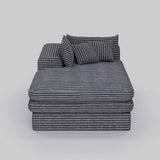 67" Gray Corduroy Left Hand Facing Chaise Lounge Chair - HomeRoots - Flyclothing LLC