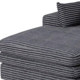 67" Gray Corduroy Left Hand Facing Chaise Lounge Chair - HomeRoots - Flyclothing LLC