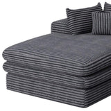 67" Gray Corduroy Left Hand Facing Chaise Lounge Chair - HomeRoots - Flyclothing LLC