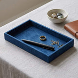 9" Blue Velvet Handmade Trinket Tray - HomeRoots - Flyclothing LLC