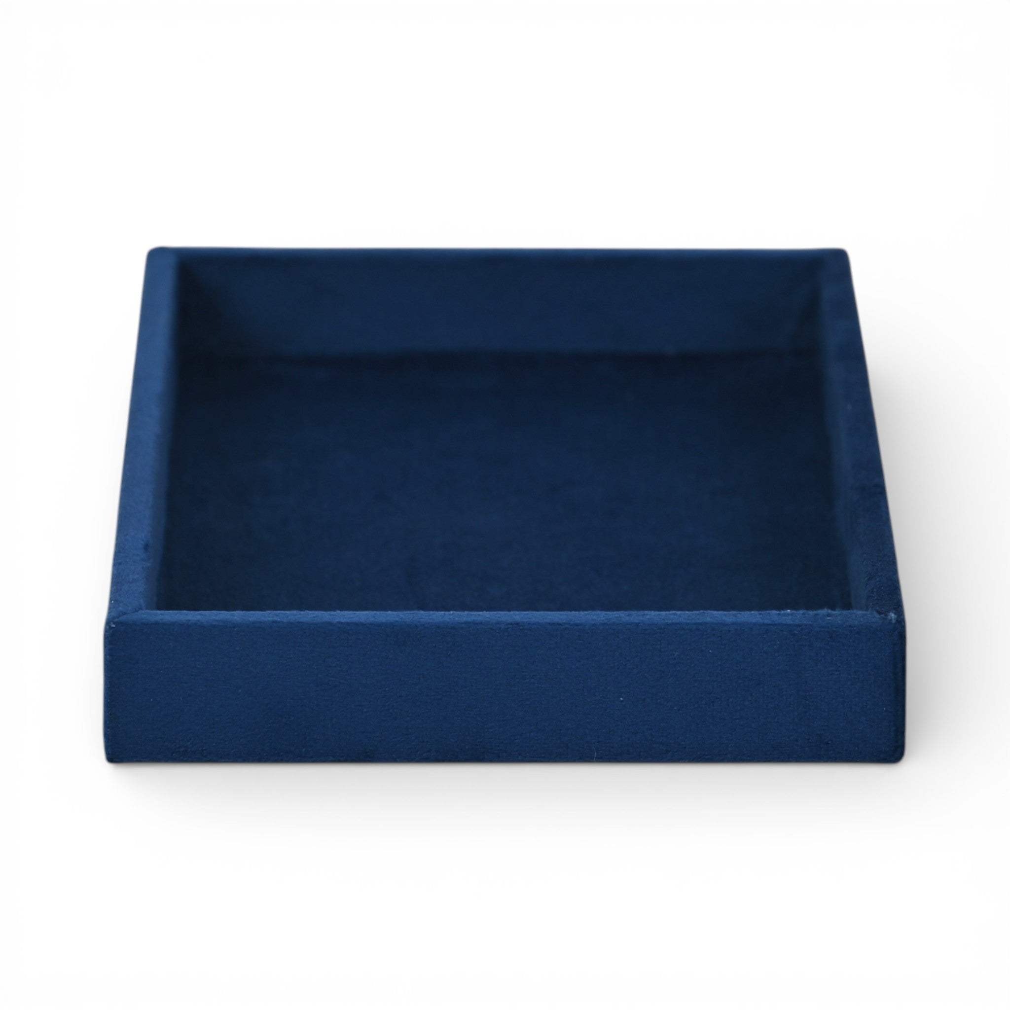 9" Blue Velvet Handmade Trinket Tray - HomeRoots - Flyclothing LLC