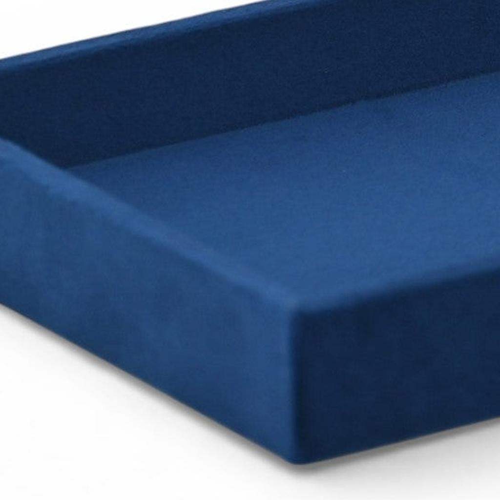 9" Blue Velvet Handmade Trinket Tray - HomeRoots - Flyclothing LLC