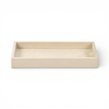 9" Cream Wood And Velvet Handmade Trinket Tray - HomeRoots - Flyclothing LLC