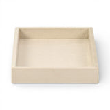 9" Cream Wood And Velvet Handmade Trinket Tray - HomeRoots - Flyclothing LLC
