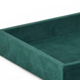 9" Green Wood And Velvet Handmade Trinket Tray - HomeRoots - Flyclothing LLC