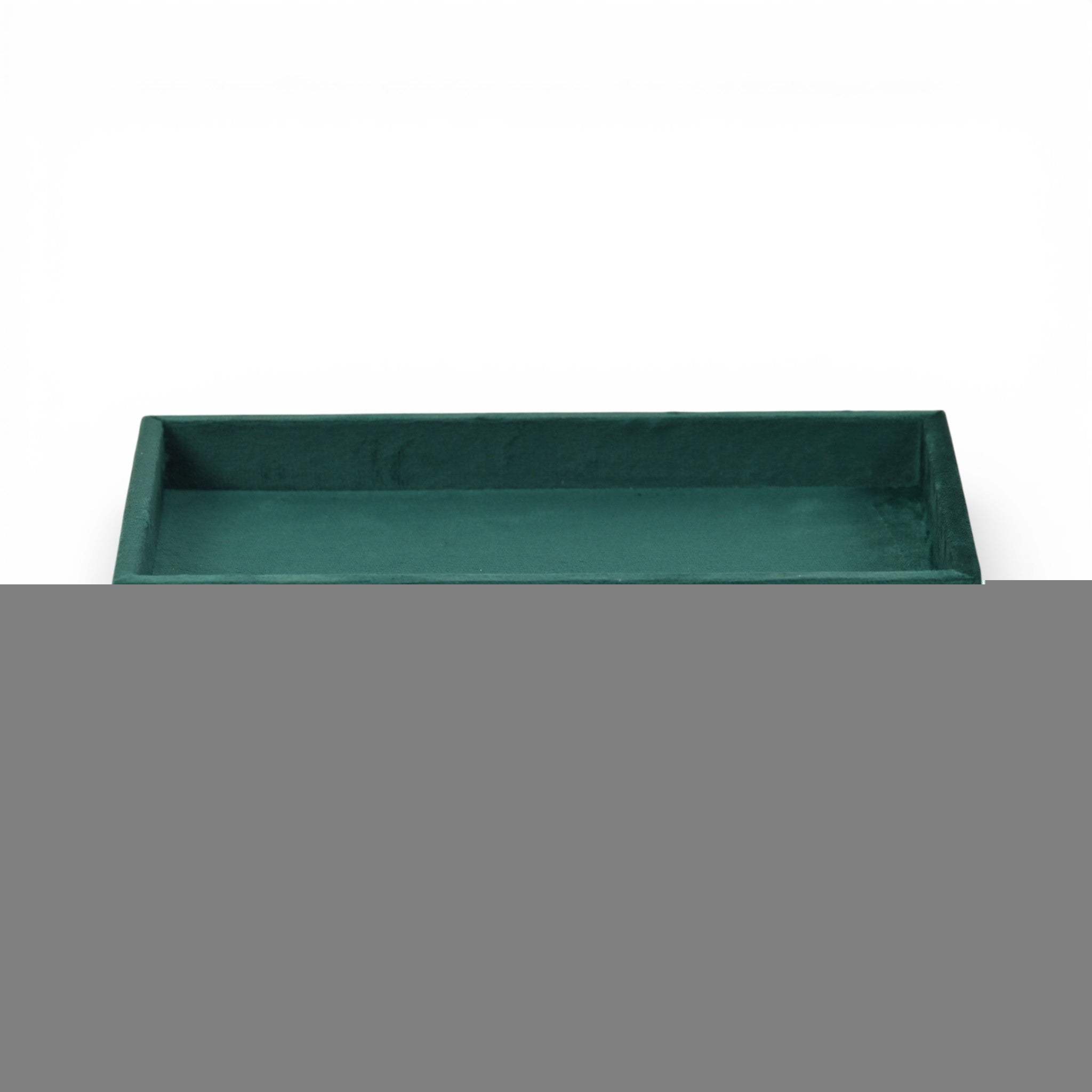 9" Green Wood And Velvet Handmade Trinket Tray - HomeRoots - Flyclothing LLC