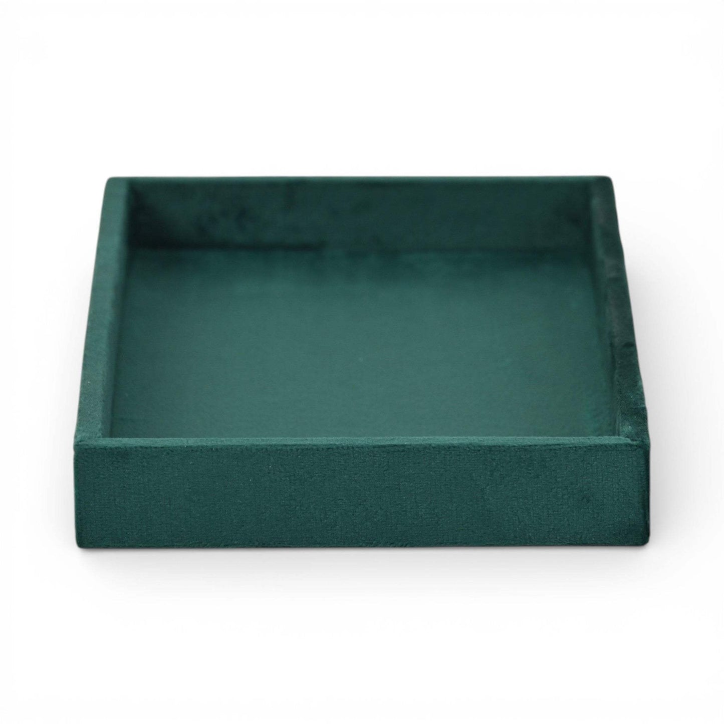 9" Green Wood And Velvet Handmade Trinket Tray - HomeRoots - Flyclothing LLC