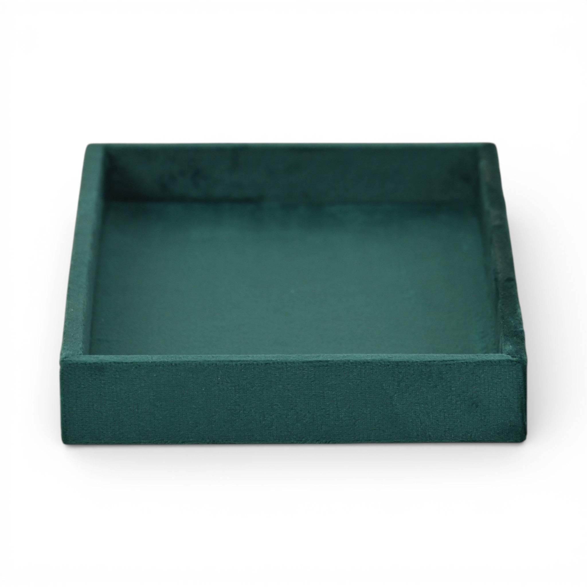 9" Green Wood And Velvet Handmade Trinket Tray - HomeRoots - Flyclothing LLC
