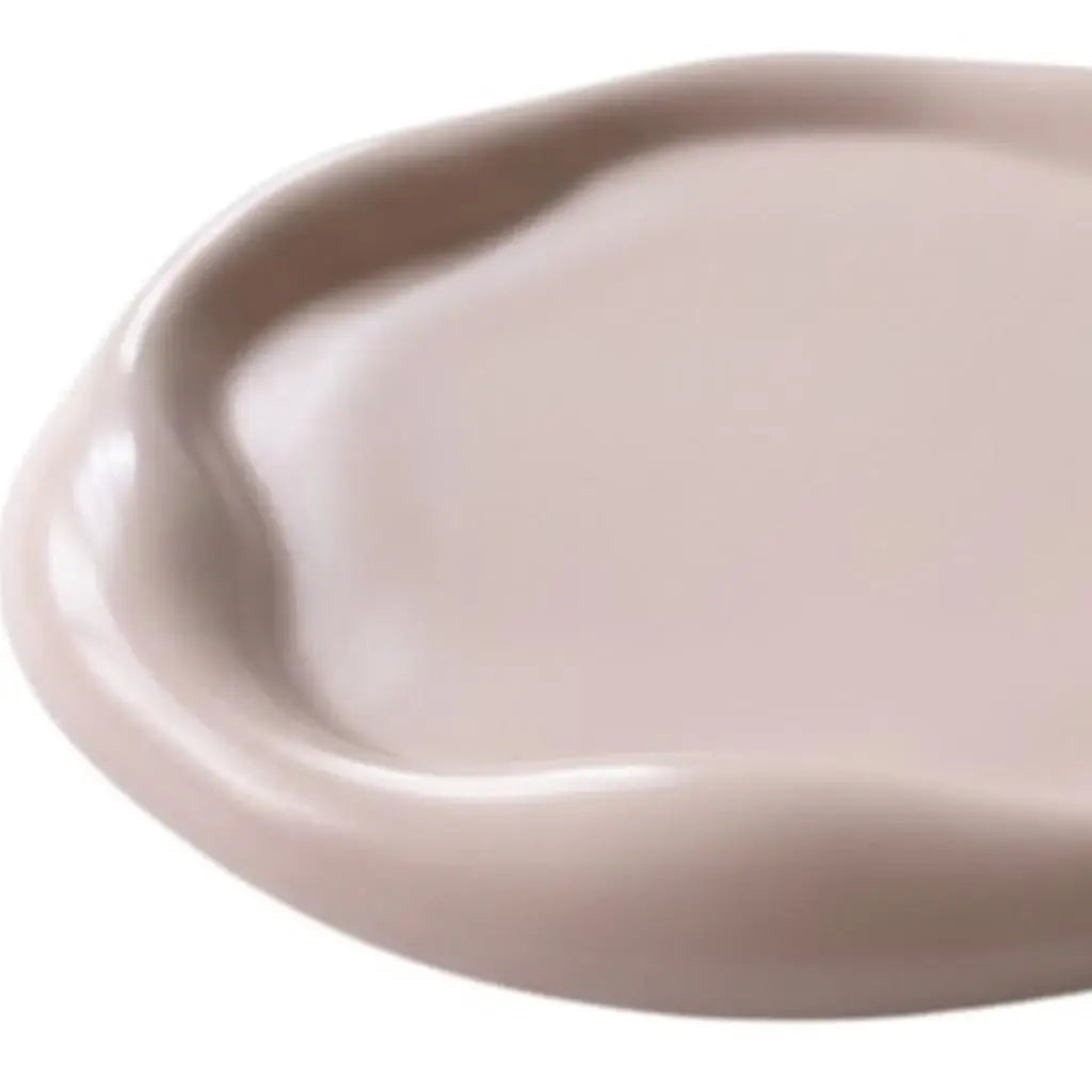 7" Pale Pink Resin Handmade Round Trinket Tray - Homeroots - Flyclothing LLC