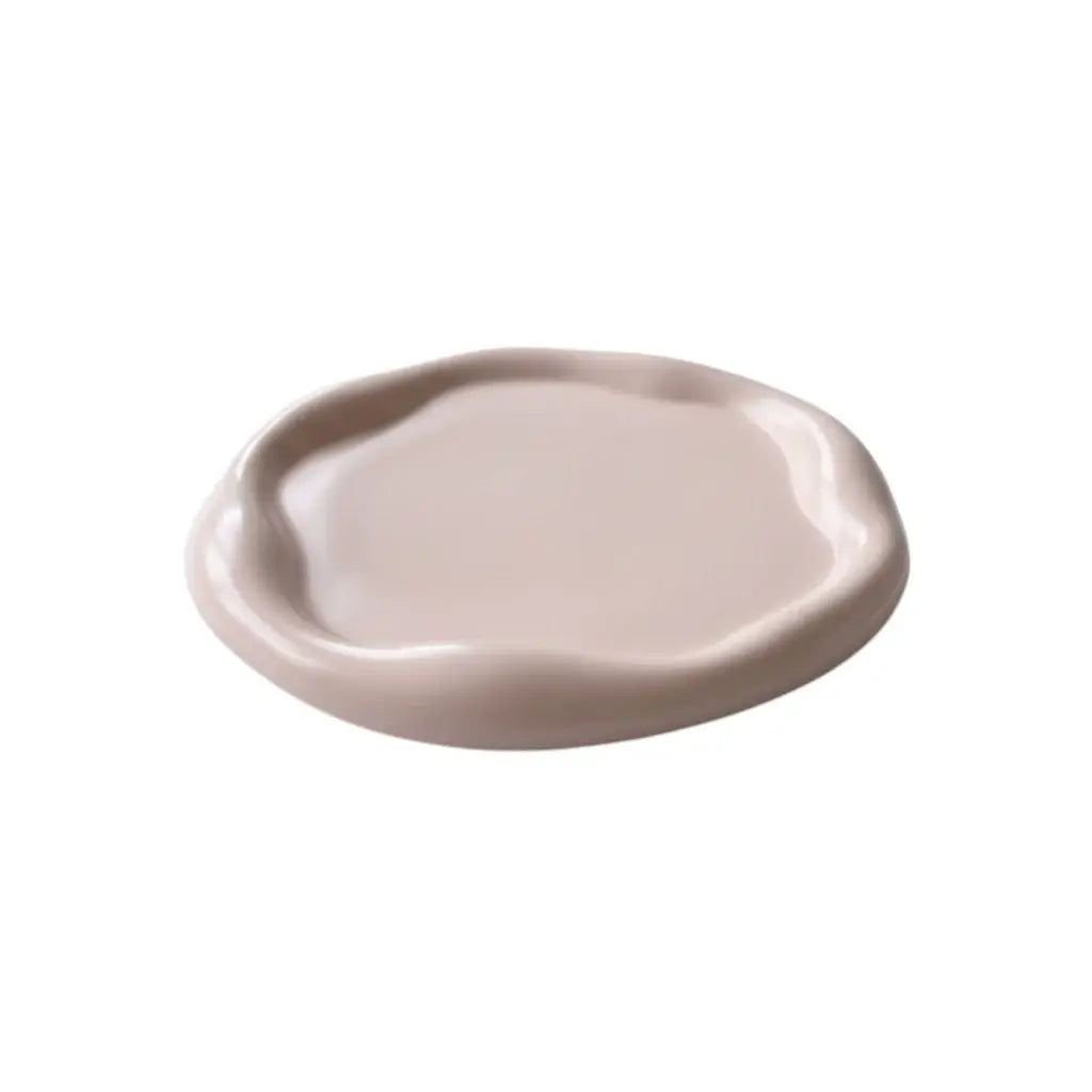 7" Pale Pink Resin Handmade Round Trinket Tray - Homeroots - Flyclothing LLC