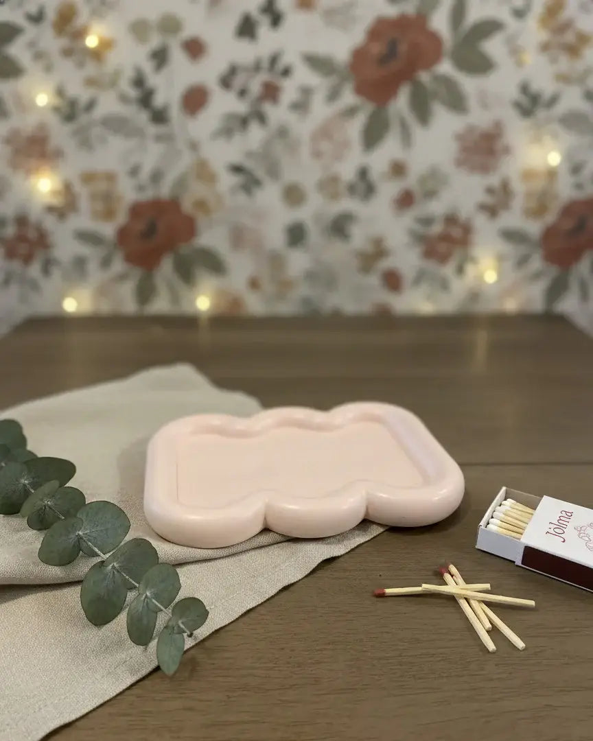 7" Pale Pink Resin Handmade Scalloped Trinket Tray - Homeroots - Flyclothing LLC