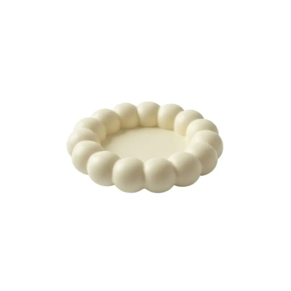 5" Light Yellow Resin Handmade Round Trinket Tray - Homeroots - Flyclothing LLC