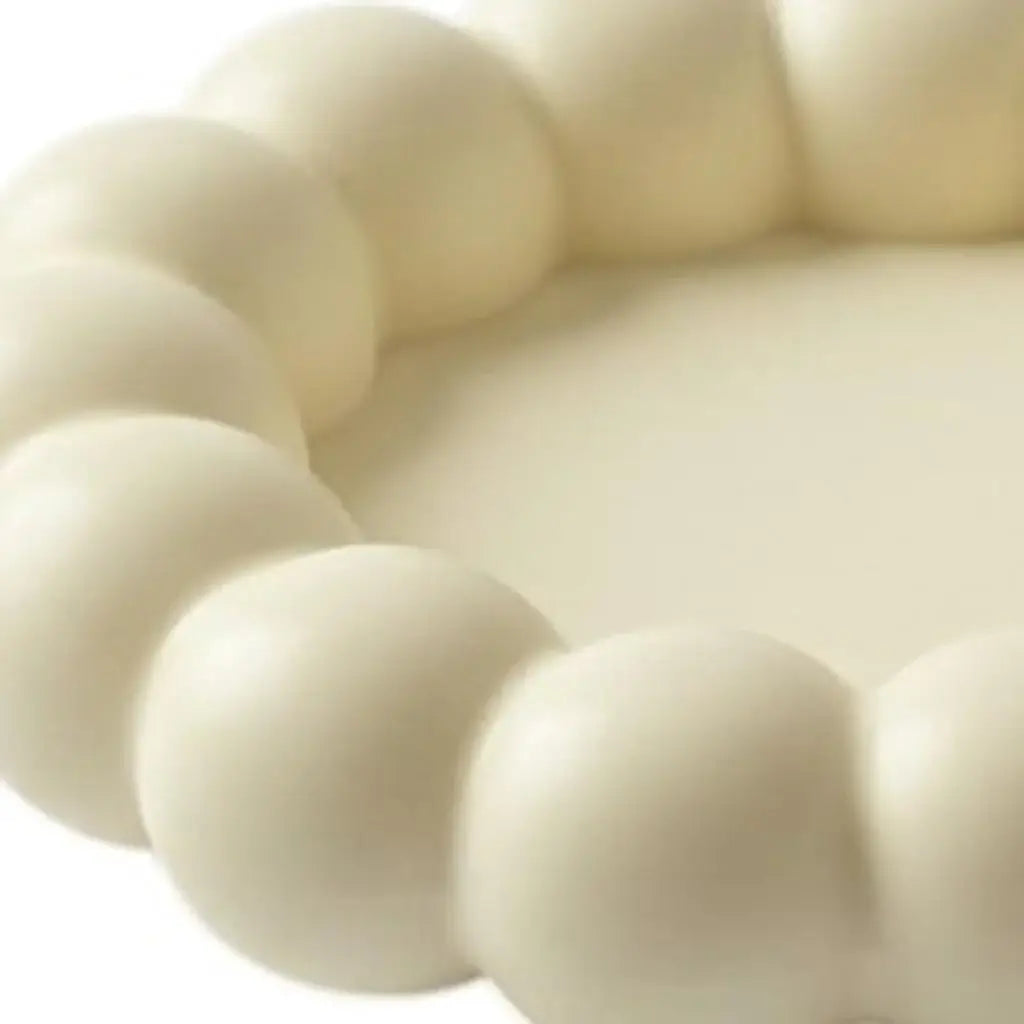 5" Light Yellow Resin Handmade Round Trinket Tray - Homeroots - Flyclothing LLC