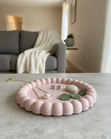 6" Pale Pink Resin Handmade Round Trinket Tray - Homeroots - Flyclothing LLC