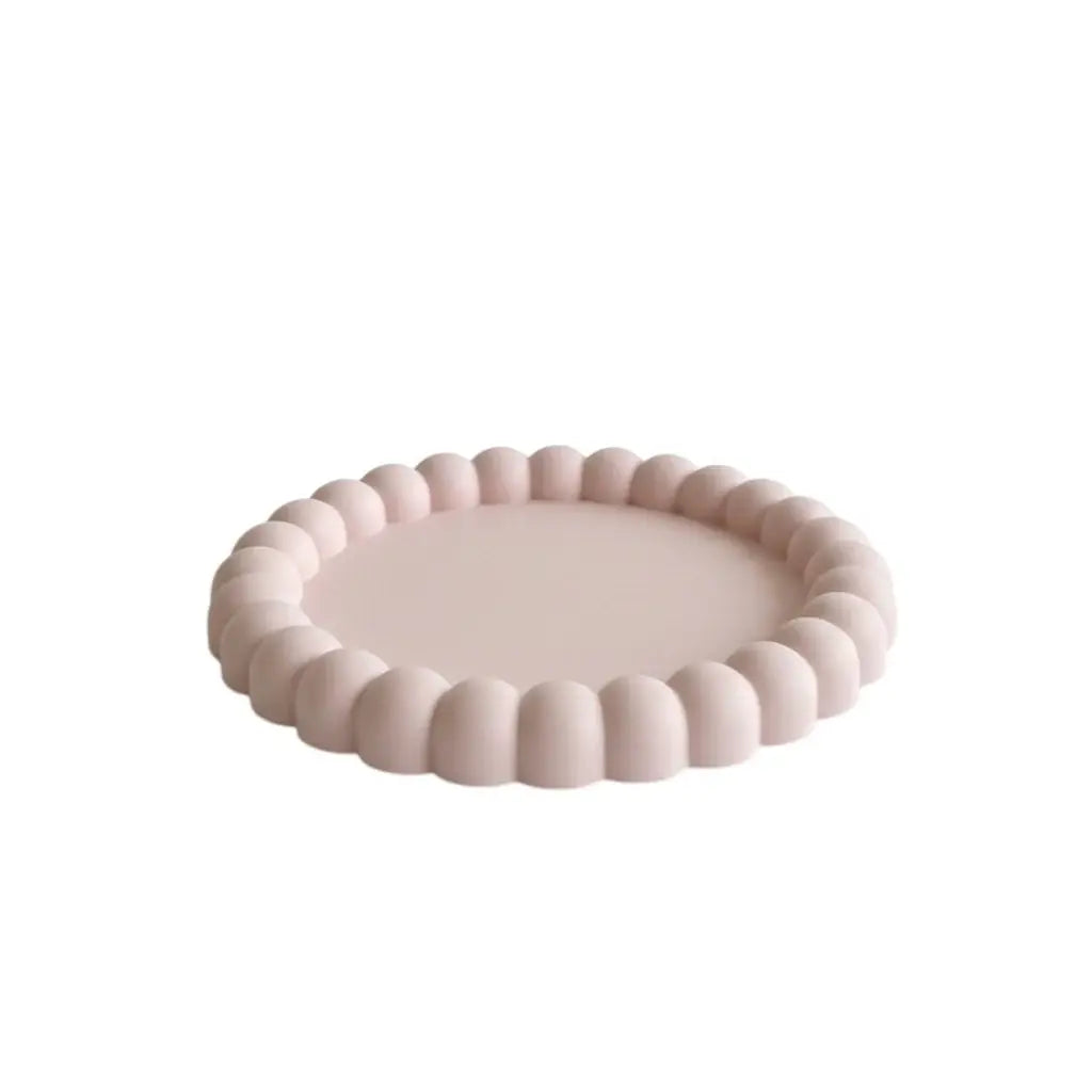 6" Pale Pink Resin Handmade Round Trinket Tray - Homeroots - Flyclothing LLC