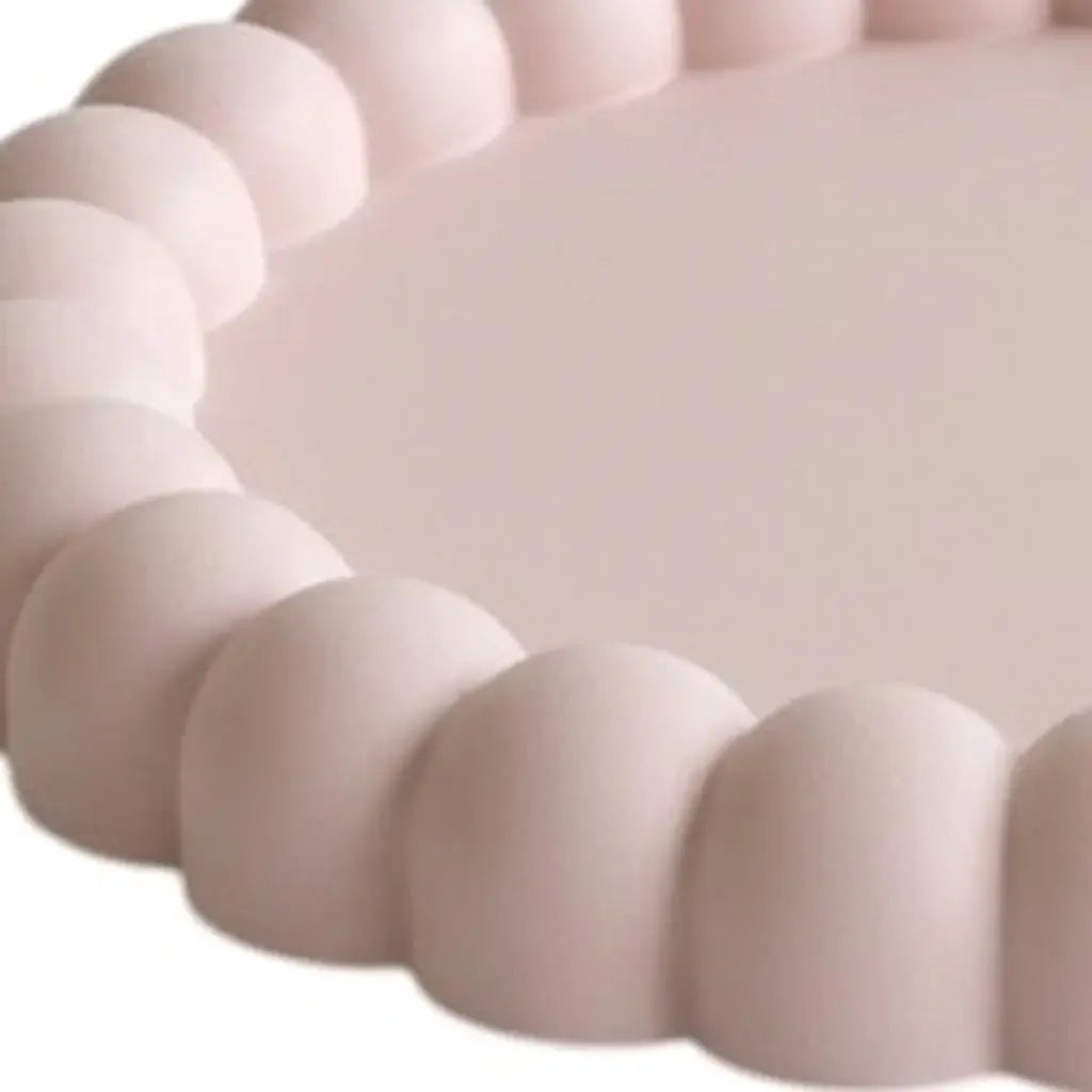6" Pale Pink Resin Handmade Round Trinket Tray - Homeroots - Flyclothing LLC