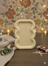 7" Light Yellow Resin Handmade Curvy Scalloped Trinket Tray - Homeroots - Flyclothing LLC