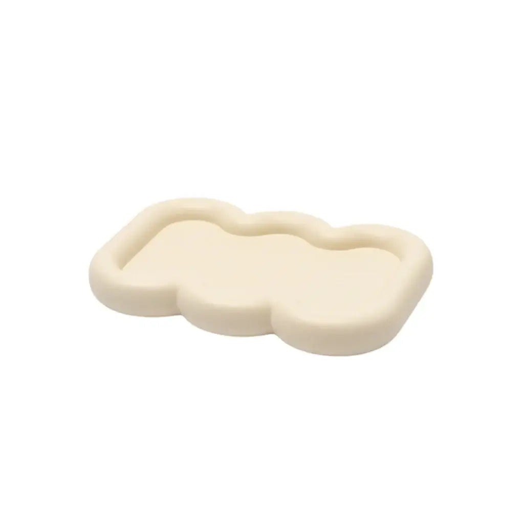 7" Light Yellow Resin Handmade Curvy Scalloped Trinket Tray - Homeroots - Flyclothing LLC