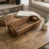 20" Brown Reclaimed Wood Handmade Serving Tray With Handles - Homeroots - Flyclothing LLC