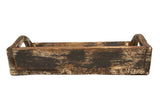 20" Dark Brown Reclaimed Wood Handmade Serving Tray With Handles - Homeroots - Flyclothing LLC